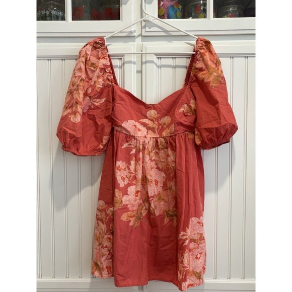 Free People Women Peony Babydoll Dress Femme Combo Orange Pink Size Medium - Picture 3 of 7